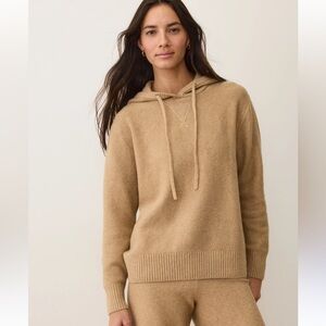 Marine Layer Cozy Camel Knit Hoodie Sweater, size small
